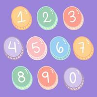 Hand-drawn numbers collection set vector