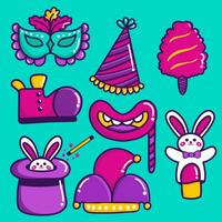 Hand-drawn Carnival Celebration element set vector