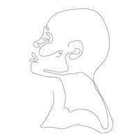 Continuous one line drawing of a woman face vector
