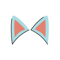 Vector cat ear color on a white background vector illustration