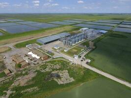 Plant for the drying and storage of grain. Top view. Grain terminal. photo