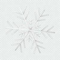 vector sliver snowflake 3d realistic christmas decoration isolated