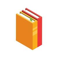 Vector isometric icon with colorful books on white background