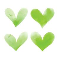 Green heart collection vector valentine's day edition
