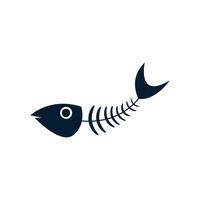 vector pescado hueso icono vector diseño en blanco