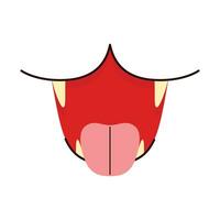 vector hand drawn open mouth cartoon illustration on white background