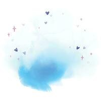 Vector hand draw blue splash watercolor background