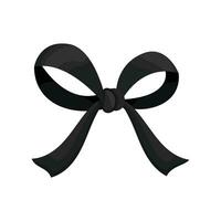 Vector black ribbon bow decorative on white