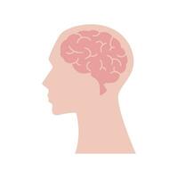 Vector brain vector icon. simple silhouette symbol