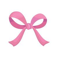 Vector pink ribbon bow decorative on white