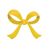 Vector yellow ribbon bow decorative on white