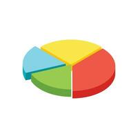 Vector 3d pie chart on a white background