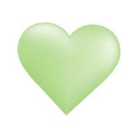 vector verde corazón icono aislado articulo en blanco antecedentes
