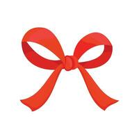 Vector red ribbon bow decorative on white