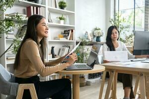 Accountant Or Auditor working With computer in office photo