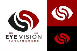 Letter S Vision Eye Logo design vector symbol icon illustration