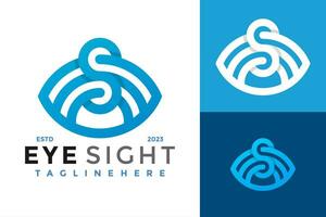 S Eye Sight Logo design vector symbol icon illustration