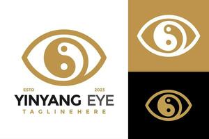 Yin Yang Eye Vision Logo design vector symbol icon illustration