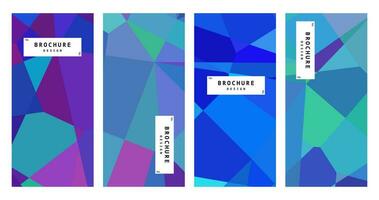 set of brochure with abstract elegant blue colorful background vector