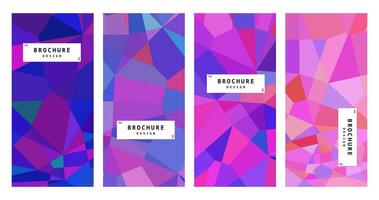 set of brochure with abstract elegant pink purple colorful background vector