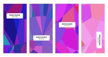 set of brochure with abstract elegant pink purple colorful background vector