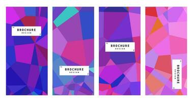 set of brochure with abstract elegant pink purple colorful background vector