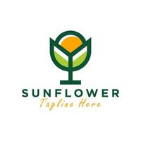 sunflower vector illustration logo