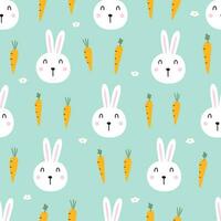 Rabbit and carrot baby seamless pattern cute design for kids Use for prints, decorations, textiles, vector illustration