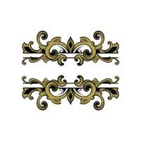 frame, border vector vintage ornament with carved motif