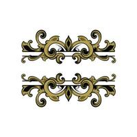 frame, border vector vintage ornament with carved motif