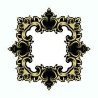 frame, border vector vintage ornament with carved motif