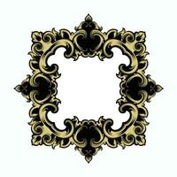 frame, border vector vintage ornament with carved motif