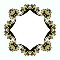 frame, border vector vintage ornament with carved motif