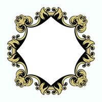 frame, border vector vintage ornament with carved motif