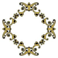 frame, border vector vintage ornament with carved motif