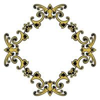 frame, border vector vintage ornament with carved motif