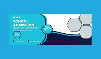 School Admission Web Banner Template Design vector