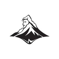 montaña icono vector, logo y ilustración vector