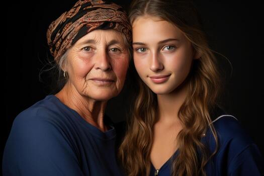 AI generated The enduring connection between young and old, empowering women images photo