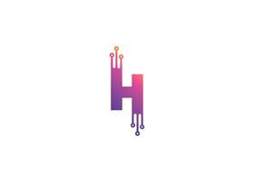 Letter H Technology vector monogram logo design template. Letter H molecule, Science and Bio technology Vector logo Design