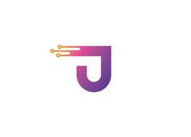 Letter J Technology vector monogram logo design template. Letter J molecule, Science and Bio technology Vector logo Design