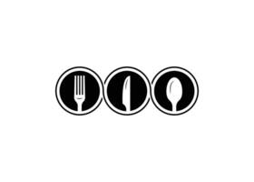 Minimal spoon, fork and knife vector logo design template