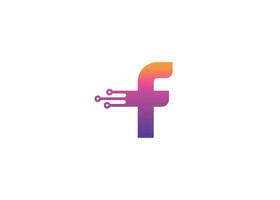 Letter F Technology vector monogram logo design template. Letter F molecule, Science and Bio technology Vector logo Design