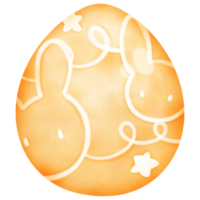 yellow rabbit bunny Easter egg adorable watercolor isolated png