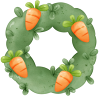 adorable carrot wreath colorful watercolor isolate png