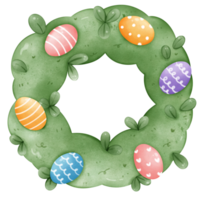 bezaubernd Ostern Eier Kranz bunt Aquarell isolieren png