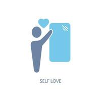 self love concept line icon. Simple element illustration. self love concept outline symbol design. vector