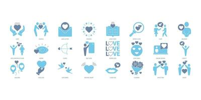 love icons set. Set of editable stroke icons.Vector set of love vector