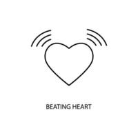 beating heart concept line icon. Simple element illustration. beating heart concept outline symbol design. vector