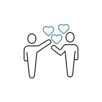 affection concept line icon. Simple element illustration. affection concept outline symbol design. vector